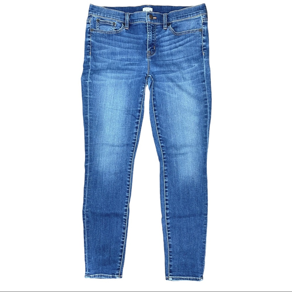 J. Crew Stretch Skinny Jeans Medium Wash Mid Rise Size 30